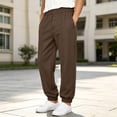 thumbnail image 4 of Bixock Toddler Boys Sweatpants Elastic Waist Jogger Pants Kids Solid Color Side Pocket Loose Breathable Campus Casual Daily Outer Wear Size 7-8Years, 4 of 6
