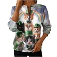 thumbnail image 3 of TaTaai Ladies St. Patrick's Day Print Long Sleeve Sweatshirt Fashion Loose Round Neck Casual Top Soft Comfortable for Daily Home Office Streetwear Gift, 3 of 5