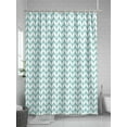 thumbnail image 5 of Shower Curtain, Striped Abstract Chevron Pattern Teal Green Line Washable Shower Curtain with Hooks Bath Decor Fabric Shower Curtains for Bathroom, Hotel, Stalls, Bathtubs, 72x84 Inch, 5 of 6