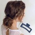 thumbnail image 2 of Unique Bargains 1 Pc Fashion Rectangle Frosted Hair Clips Hairdo Clip for Home Navy Blue, 2 of 5