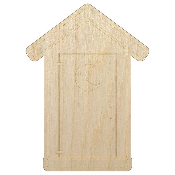 Outhouse Silhouette Toilet Wood Shape Unfinished Piece Cutout Craft DIY Projects - 4.70 Inch Size - 1/8 Inch Thick