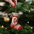 thumbnail image 3 of Virelaxpo 26 Letters Acrylic Christmas Stocking Ornaments, Personalized Alphabet Hanging Decor for Christmas Tree with Festive Designs, 3 of 4
