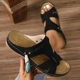 thumbnail image 3 of Dakaela Women's Arch Support Wedges Sandals Slip on Platform Beach Slides Memory Foam Recovery Shoes, 3 of 5