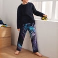 thumbnail image 5 of Xecao Purple Sky Wolf Print Teenagers' Pajama Pants Long Sleep Pants Soft Elastic Waist Pajama Bottoms Elastic waist with 2 Pockets 5-16 Years-XS(5-6), 5 of 6