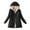 Black, variant on Lovskoo Winter Coats for Women Quilted Jacket Thicken Fleece Lined Hooded Coats Warm Quilted Puffer Overcoat Black