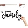 thumbnail image 3 of Family Word Cutout Sign Laser Cut Wood Letter Sign Black Wall Decor Unfinished Wooden Signs Wall Art Basswood Hanging Sculpture Decor for Craft DIY Home Farmhouse Front Door 11.9x5.9Inch, 3 of 9
