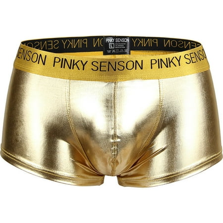 

BIZIZA Breathable Pouch Trunks for Men Soft Stretch Underwear Male Comfort Briefs Gold L