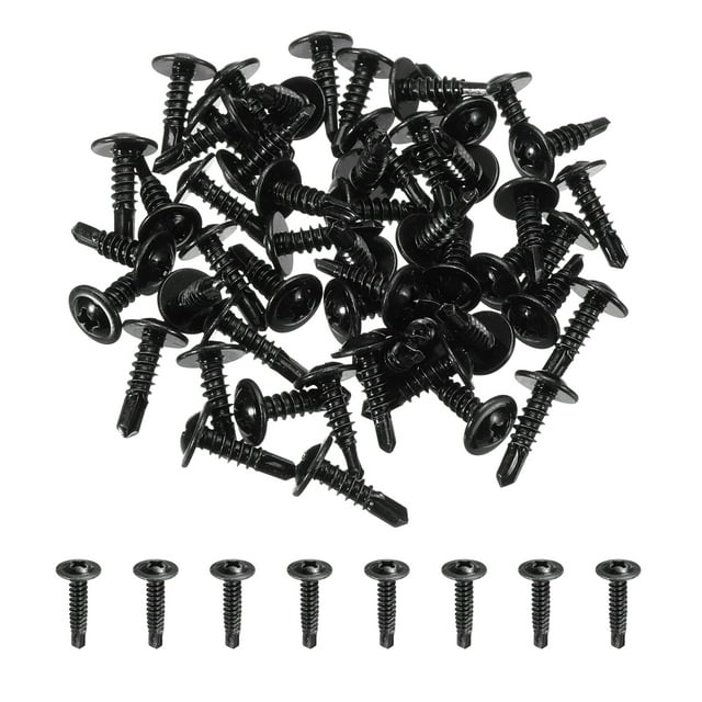 Uxcell 60Pcs ST4.2 x 16mm Pan Head Self Tapping Screws for Metal, White, Silver