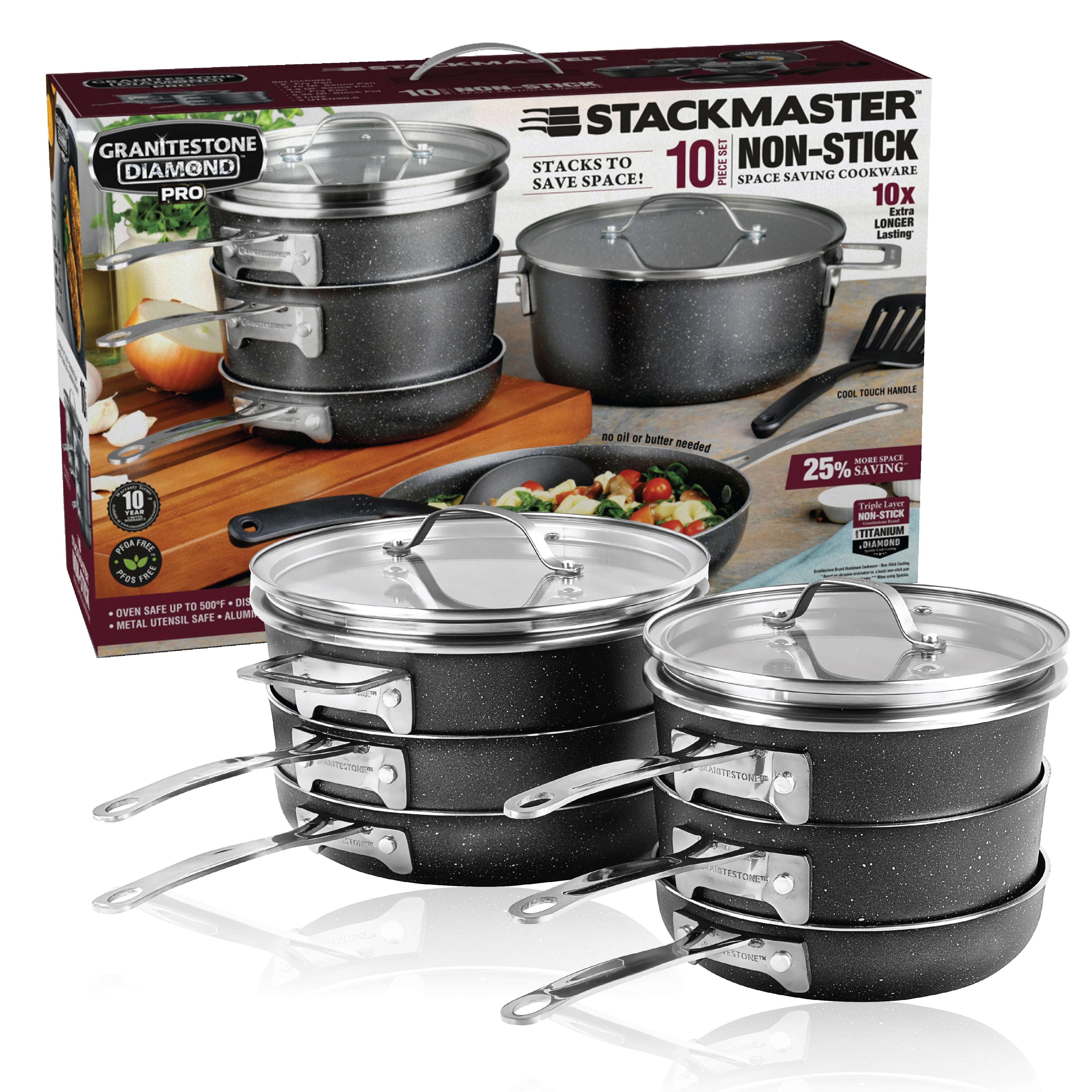 Granite Stone Diamond Stack Master Nonstick Diamond and Mineral
