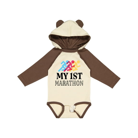 Inktastic My 1st Marathon Race Boys or Girls Long Sleeve Baby Bodysuit