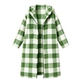 thumbnail image 7 of Iyufng Plaid Fuzzy Fleece Long Hooded Coats for Women Full Zip Long Sleeve Casual Warm Winter Outerwear with Side Pockets, 7 of 7