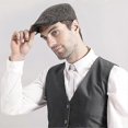 thumbnail image 3 of SZTXJ Men's flat cap beret cap, soot cotton peaked cap flat cap, beret newsboy cap, duckbill driving cabbie hunting caps, 3 of 4
