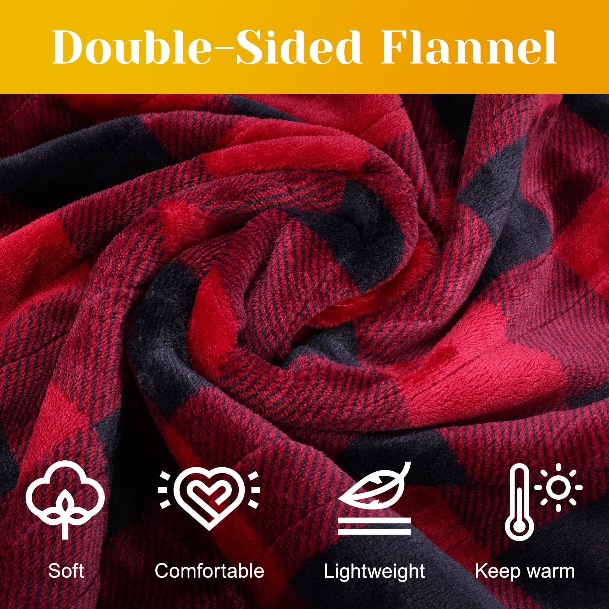 Mayincolor Heated Blanket 50" x 60", Heating Electric Throw Blanket, 10 Heat Settings, 12 Hours Auto Off, Machine Washable, ETL Certified, Overheating Protection, Black & Red