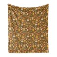 thumbnail image 1 of Autumn Soft Flannel Fleece Throw Blanket, Fall Season Elements with Pumpkin Owl Scarf and Caps on a Earthy Toned Background, Cozy Plush for Indoor and Outdoor Use, 70" x 90", Multicolor, by Ambesonne, 1 of 6