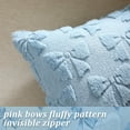 thumbnail image 5 of SANMADROLA Bow Pillow Covers Coquette Room Decor Set of 2 Decorative Cute Girl Vlentine Pillow Covers Spring Soft Pillowcase for Bed Sofa Couch, Fall Christmas Decor, (18x18 Inch, Blue), 5 of 7