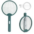 thumbnail image 2 of Gustave Electric Fly Swatter Racket USB Rechargeable Mosquito Bug Zapper 2 in 1 Foldable Handheld 3000V Powerful Fly Insect Killer Trap Lamp for Indoor Outdoor "Green", 2 of 11