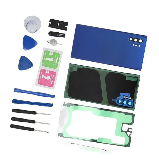 Remplacement de Couvercle de Porte en Verre Arrière, Couvercle de Batterie en Verre à Engrenages et Couvercle de Verre avant Extérieur pour pour 10 Plus avec Trousse de Réparation