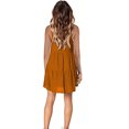 thumbnail image 4 of WNEGSTG Women's Babydoll Dresses Casual V-Neck Flutter Long Sleeve Dress Dating Party Mini Dress Brown, 4 of 9