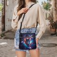 thumbnail image 5 of Kuiaobaty Wolf Galaxy Planet Print Crossbody Bag for Women, Medium Size Vegan Leather Messenger Handbag Crossbody, Large Capacity Shoulder Purse with Adjustable Strap for Travel, 5 of 7