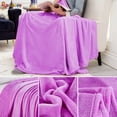 thumbnail image 6 of Spencer 28" x 40" Super Soft Coral Fleece Lightweight Throw Blankets Mircofiber for Couch Sofa Bed Chair "Purple", 6 of 6