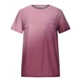 thumbnail image 4 of Tops for Women Tie-dye Pocket Crewneck Short Sleeve Tees T-shirt Ladies Beach Blouse Tunic Tops Women's Summer Clothes, 4 of 8