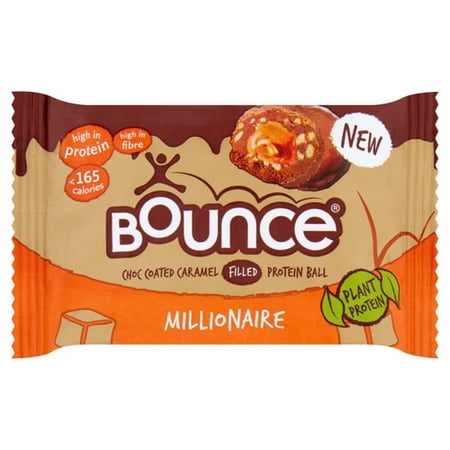 Bounce Dipped Caramel Millionaire Protein Ball 40g, British Import (Pack of 3)