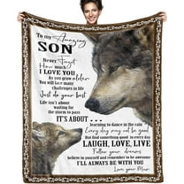 Gifts for Wife from Husband to My Wife Blanket, Personalized Throw Female Birthday Gifts, Romantic Gifts Birthday Christmas Valentine's Mother's Day Healing Bed Blanket (Grey-To Wife-130 * 150)