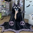 thumbnail image 2 of Manta Kawaii de dibujos animados de murciélago Y2k, pijamas de felpa, disfraz con capa de Anime, capa de Halloween para adultos, Ponchos de invierno, capa con capucha para mujer, 2 of 5
