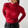 thumbnail image 6 of Xdegoge Turtleneck Tops for Women Long Sleeve Ribbed Knit Slim Fit Casual Basic Mock Neck Clothes Fall Winter Warm Comfy Layering Stretch Soft Sweaters, 6 of 9
