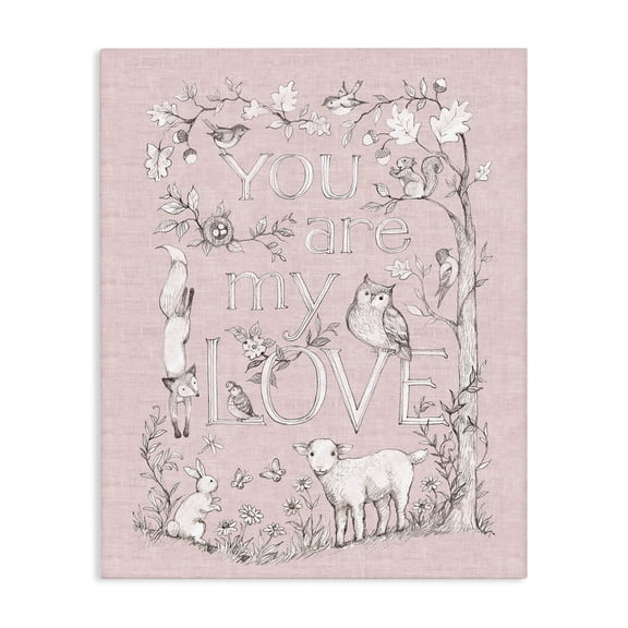 Stupell Industries Shabby Chic You Are My Love Canvas Art, 16 x 20, by Susan Winget