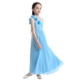 thumbnail image 3 of TiaoBug Kids Flower Girl Dress One-Shoulder Pleated Princess Wedding Bridesmaid Pageant Birthday Party Gown, 3 of 7