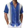 thumbnail image 2 of Hawaiian Shirt for Men Casual Printed Short Sleeve Button Down Top Patterns Comfortable Breathable Beach Collar Navy Shirts XXL, 2 of 4