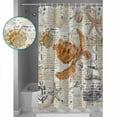 thumbnail image 3 of Small Stall Shower Curtain 36x78 Inch Narrow Half Size Coastal Sea Turtle Bath Curtains Bathroom Decor Vintage Nautical Summer Beach Starfish Waterproof Fabric Shower Curtain Set with Hooks 36 Inch, 3 of 6