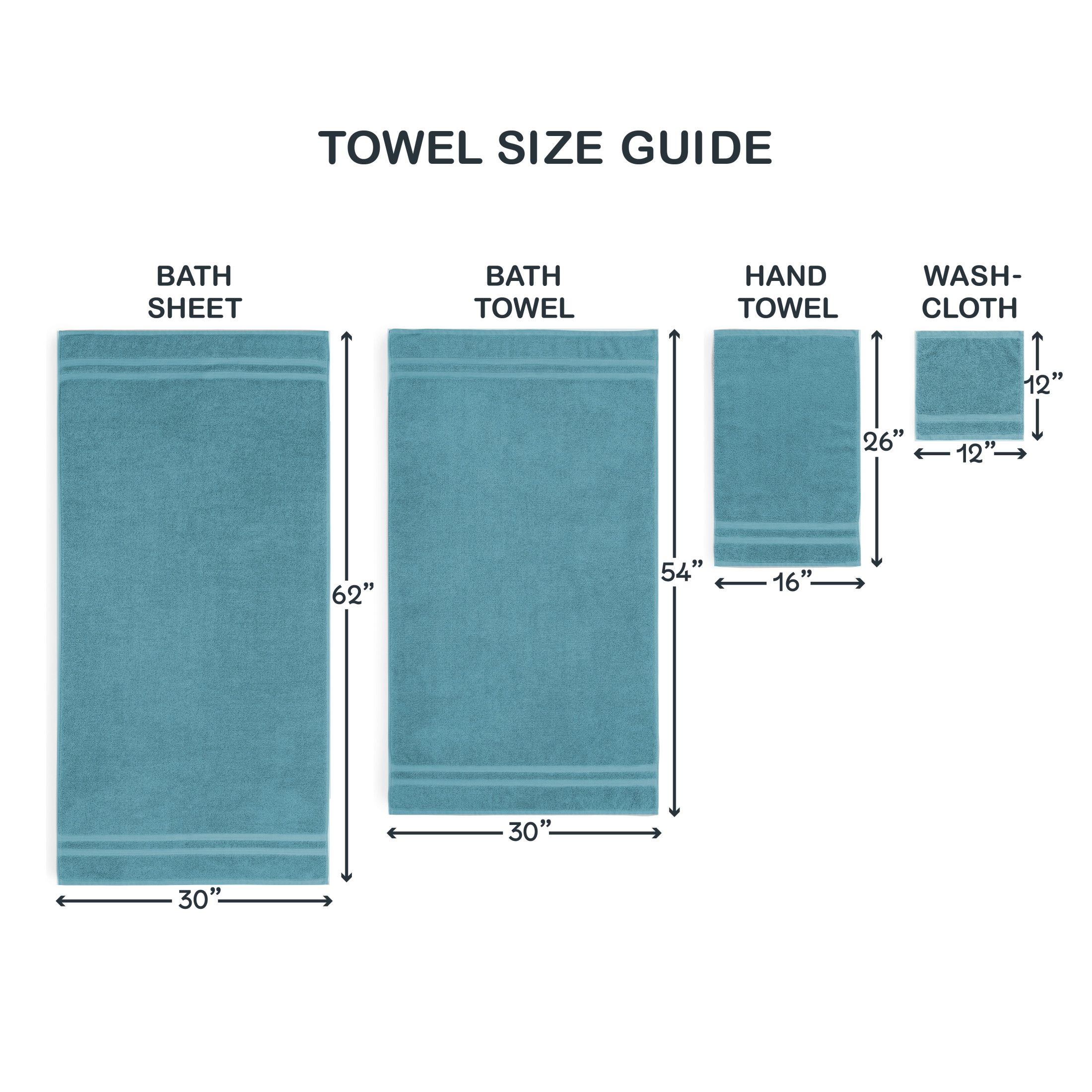 Mainstays Performance Solid Bath Sheet 2-Piece Set, Aqua - image 2 of 8