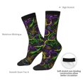 thumbnail image 4 of Logiee Neon Mardi Gras Print Adult Socks for Men & Women,Calf Socks, Ankle Socks,Boots Socks,Breathable Casual Sock,Unisex Crew Socks, 4 of 6