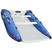 BRIS Inflatable Catamaran 11 ft Dinghy Mini Cat Boat with Foot Pump, Repair Kit