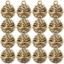 Tineasur Set of 20 Brass Hanging Bells, Golden Iron Ornaments for Christmas Decorations, Antique Style Home and Family Decor