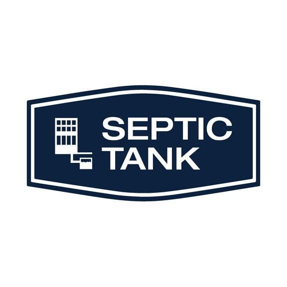 Signs ByLITA Fancy Septic Tank Sign (Navy Blue / White) - Large