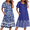 Bohemian Flowers Blue/Floral Blue, variant on 2 Pack Women House Dresses with Pockets Short Sleeve Mumu Dress Plus Size Moomoo Nightgown Floral Lounge Dress, S-4XL