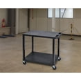 thumbnail image 1 of LUXOR EC22-B Cart, 2 Flat Shelves, 18" x 32", Black, 1 of 4