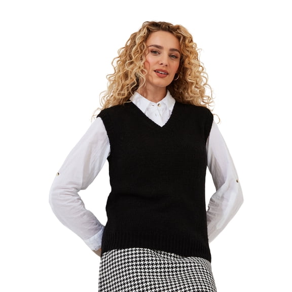 Joe Browns Women's Plus Size Rib V-Neck Sweater Vest
