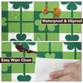 thumbnail image 4 of St Patricks Day Round Fitted Tablecloth with Elastic Edge,Water-Resistant Wipeable Green White Buffalo Plaid Clover Shamrock Table Cover for 44-48" Stretch Table Cloth for Dinner Indoor Outdoor Party, 4 of 4