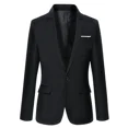 thumbnail image 3 of Chaqueta de traje de hombre de corte entallado con un solo pecho, chaqueta azul para hombre, fina, de moda, de verano, de lujo, de primera calidad, de diseñador, original, 3 of 5