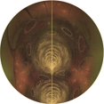thumbnail image 1 of Ahgly Tapis Rond Lavable en Machine Intérieur Transitionnel Chêne Brun, 5 Pieds Rond, 1 of 7