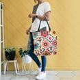 thumbnail image 4 of FORMRS Womens Canvas Tote Bag with Zipper Inner Pocket Shoulder Handbag, Colorful Flowers, 4 of 7