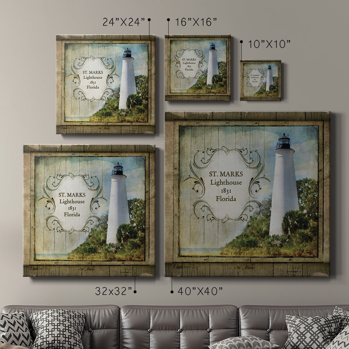 Wexford Home Florida Lighthouse XII-Premium Gallery Wrapped Canvas, 24" x 24" - Ready to Hang