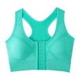 thumbnail image 5 of Women's Wireless Push Up Bra Seamless No Underwire Front Closure Bra Soft Breathable Comfort Wireless Bra Mint Green, Size L, 5 of 9