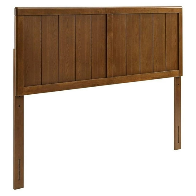 Pemberly Row Tête de Lit Moderne Complète en Hévéa et MDF, Noyer