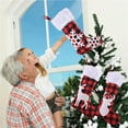 thumbnail image 3 of pitrice 3PCS Christmas Stocking Red and Black Grid Elk Snowflake Xmas Character Socks Christmas Tree Pendant, 3 of 8