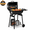 Black-Barrel, variant on Outdoor Charcoal Grill w/2 Grill Area, 40''H Barrel Charcoal Grill with Side Table, Portable Barbecue Smoker Grill on Wheels, with Shelf & Thermometer, Adjustable Charcoal Pan